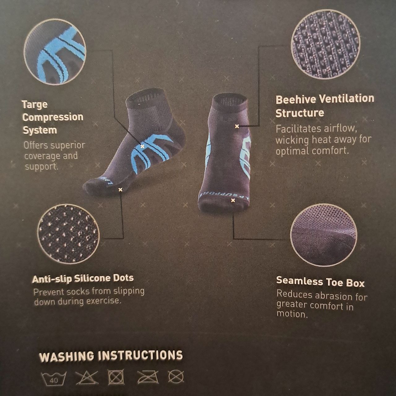 ถุงเท้า LP SUPPORT Trail Running Compression Socks Mini Crew SOU3201Z