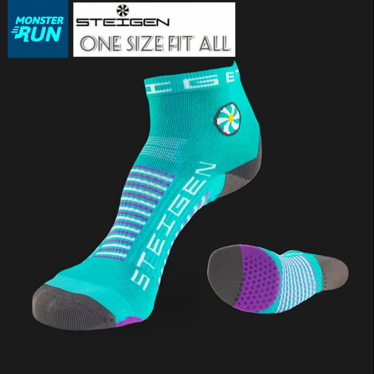 ถุงเท้าวิ่งมีปุ่มกันลื่นใต้ฝ่าเท้า Steigen Ultra Athlete Half Lenght Socks 1/4