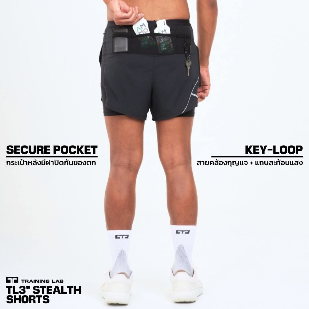 กางเกงวิ่ง TRAINING LAB TL3” STEALTH SHORTS (24123)