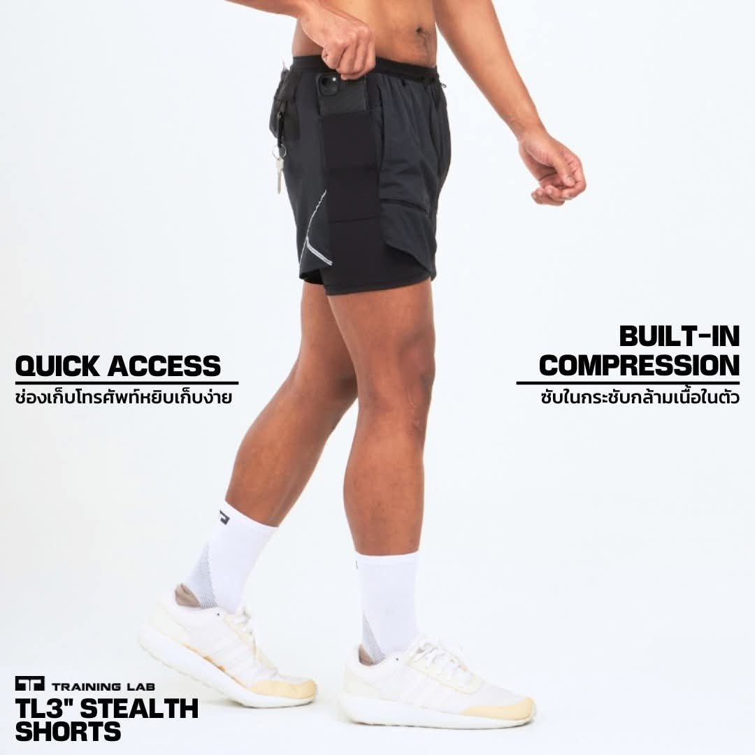 กางเกงวิ่ง TRAINING LAB TL3” STEALTH SHORTS (24123)