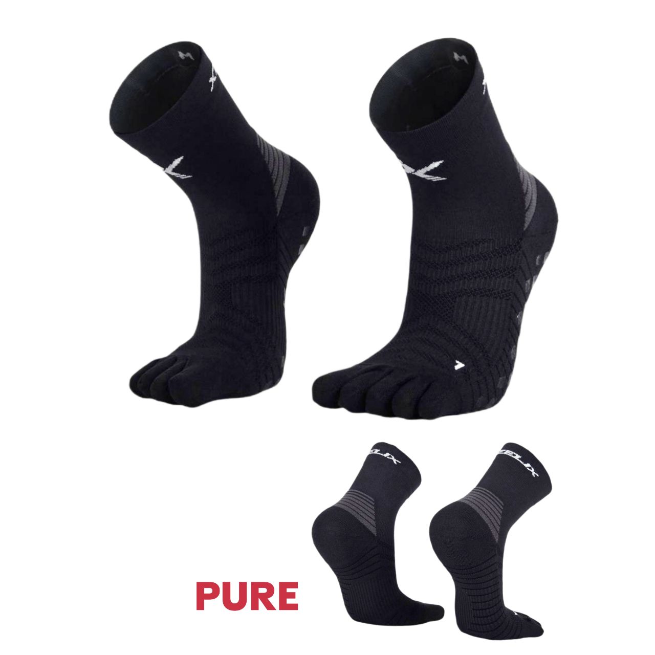 ถุงเท้าแยกนิ้ว Xzelix X-Tend Grip,Pure Low Cut Performance Toe Socks