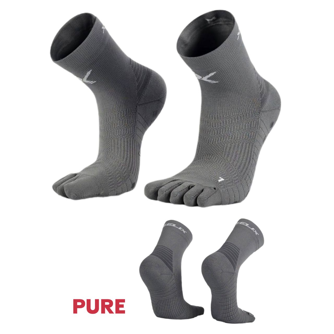 ถุงเท้าแยกนิ้ว Xzelix X-Tend Grip,Pure Low Cut Performance Toe Socks