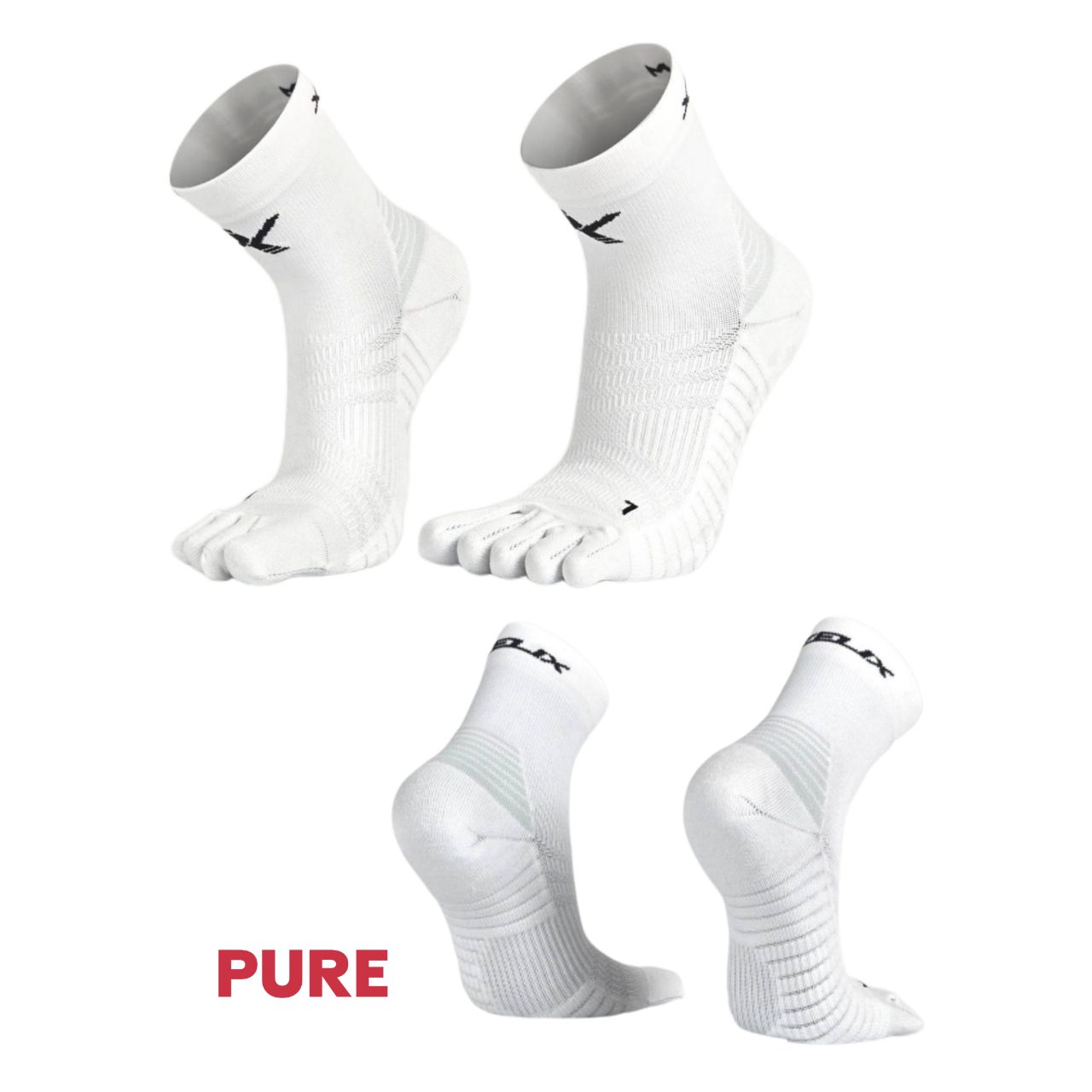 ถุงเท้าแยกนิ้ว Xzelix X-Tend Grip,Pure Low Cut Performance Toe Socks