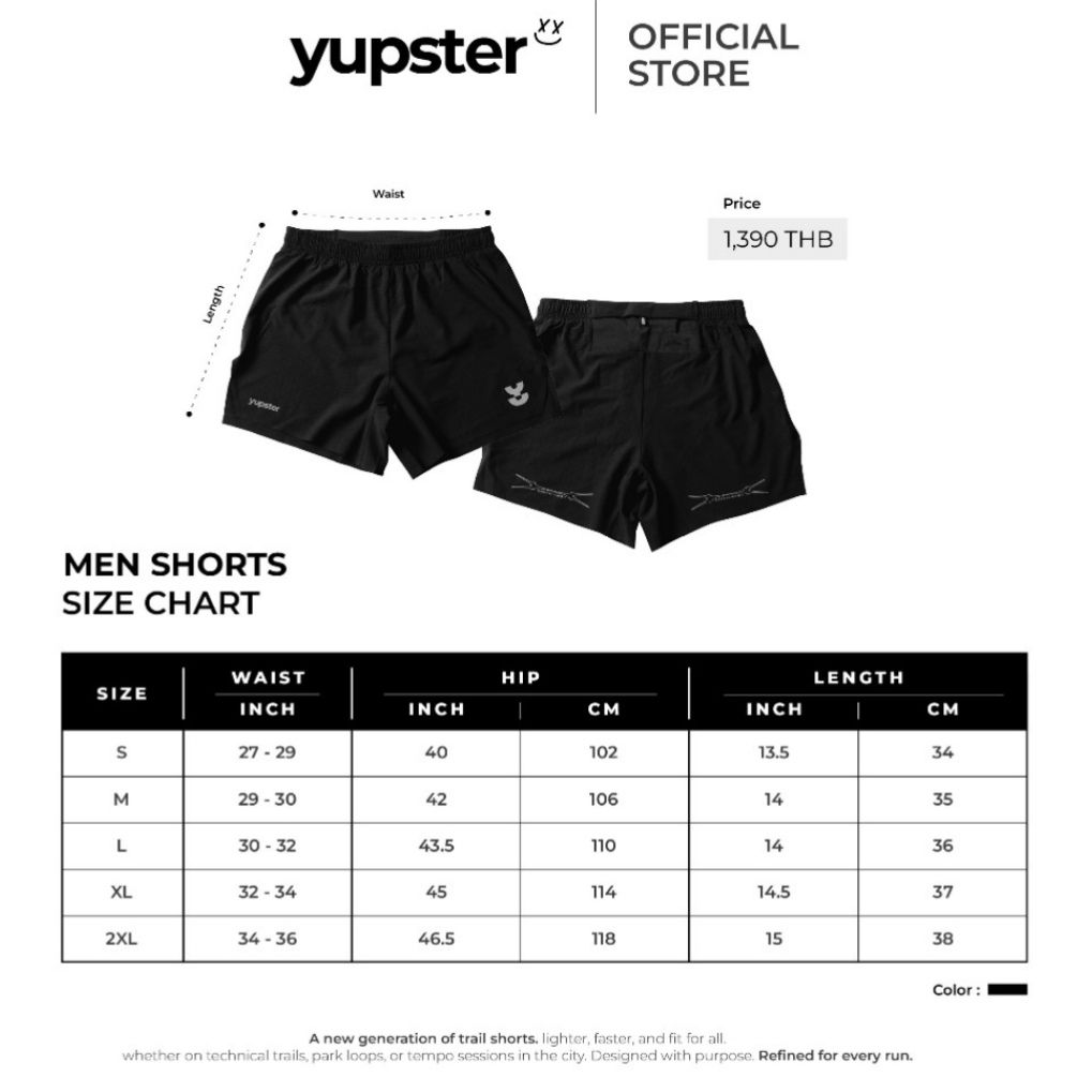 กางเกงวิ่ง YUPSTER Enduro X Collection Shorts Men ผู้ชาย